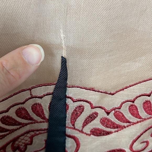 Stella McCartney Bolsena Dress Mini Mesh Overlay Embroidered Black Beige Red 40 - Picture 14 of 16